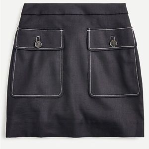 J.Crew patch-pocket mini skirt in stretch linen